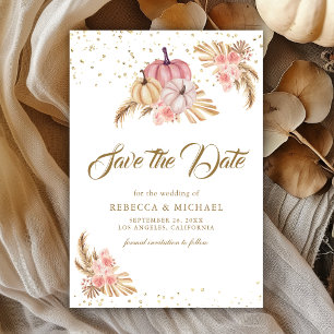 Reserve A Data Boho Pampas Dusty Roses Rosa Pumpkin Casamento