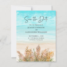 Boho Pampas Grass Beach Scene Wede