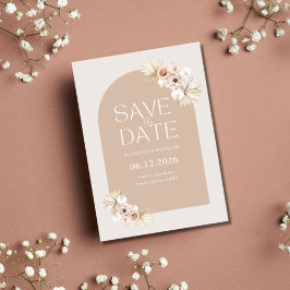 Reserve A Data Boho Pampas Grass Foto Casamento Salve A Data