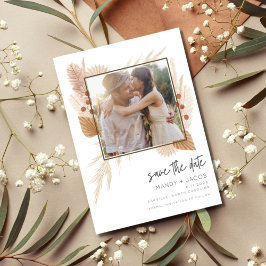 Reserve A Data Boho Pampas Grass Foto: Casamento Salve a Data