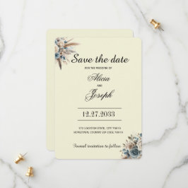 Reserve A Data Boho Pampas Grass Save the Date