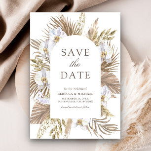 Reserve A Data Boho Pampas White Orchid Casamento Seco Palm