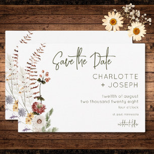 Reserve A Data Boho Pastel Wildflower Modern Floral Weding