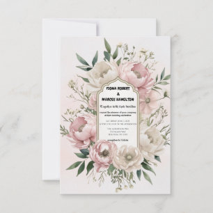 Reserve A Data Boho Peonies Blush & Ivory Floral Wedding