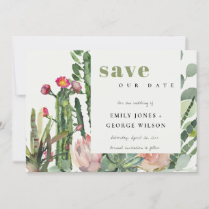 RESERVE A DATA BOHO PINK FLORAL DESERTO FOLIAGE WATERCOLOR