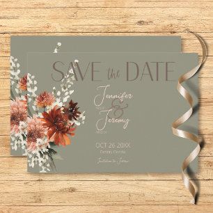 Reserve A Data Boho Rust & Neutral Fall Floral Sage Casamento Ver