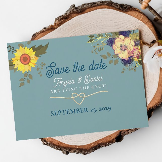 Reserve A Data Boho Sunflower Wedding (Criador carregado)