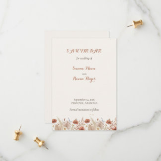 Reserve A Data Boho Terracota Floral & Grama Pampas