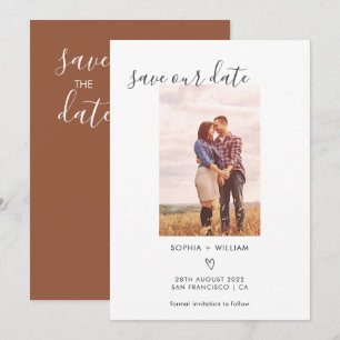 Reserve A Data Boho Terracotta Casamento Foto Salvar A Data