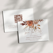 Boho Terracotta Florals Código QR Casamento