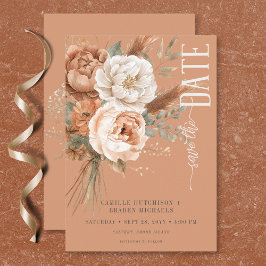 Reserve A Data Boho Terracotta Peach & Cream Casamento Floral