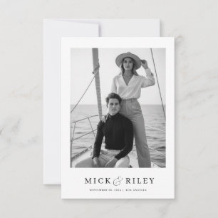 Reserve A Data Boho Vintage: Texto minimalista e casamento de fot