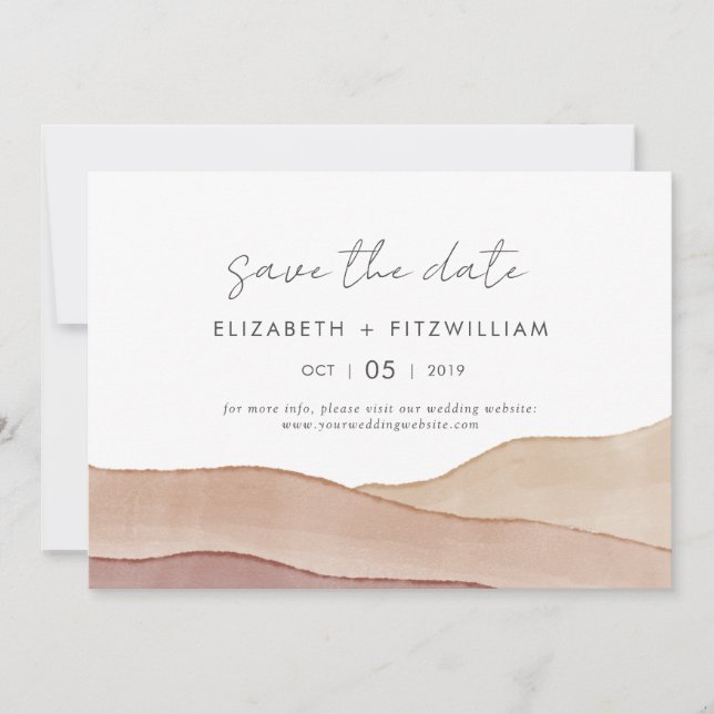 Reserve A Data Boho Watercolor Abstrato Wedding (Frente)
