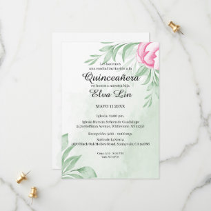 Reserve A Data Boho Watercolor Eucalyptus Quinceanera