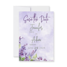 Boho Watercolor Lilac Flowers Casamento