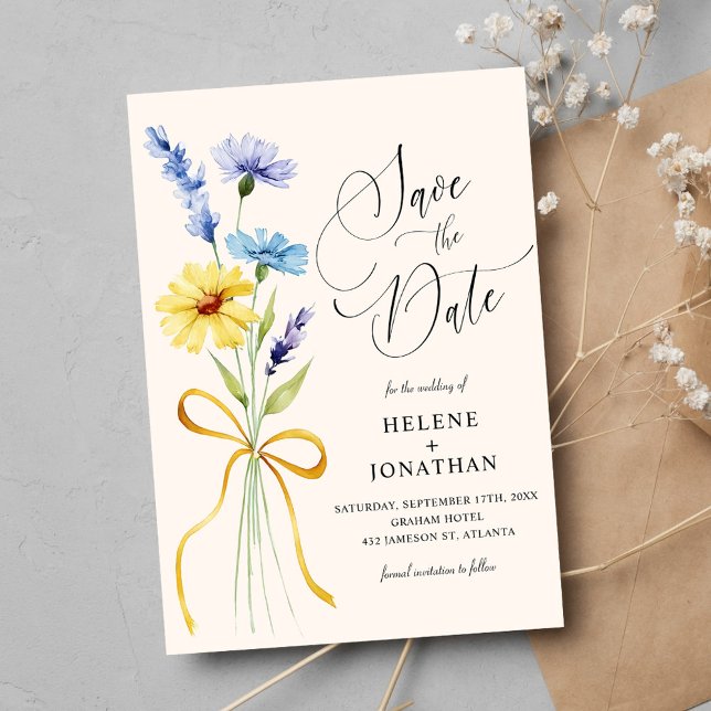 Reserve A Data Boho Wildflower Rustic Garden Elegant Weding (Boho Wildflower Rustic Garden Elegant Wedding Save The Date)