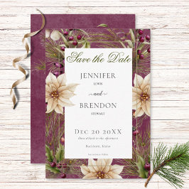 Reserve A Data Boho Winter Greenery Boughs Burgundy