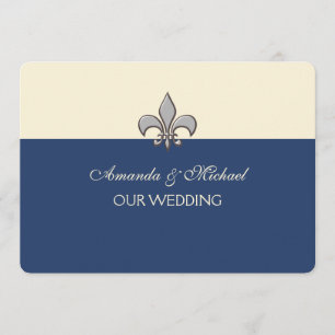 Reserve A Data Bold Elegance Silver Fleur de Lis Salvar a Data