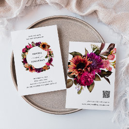 Reserve A Data Bold Floral | Corante e Elegante com Código QR