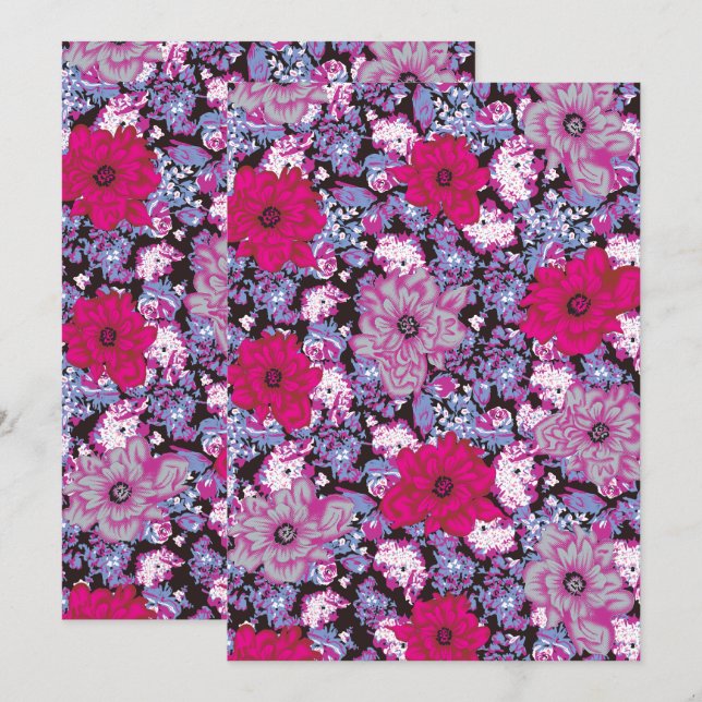 Reserve A Data Bold Floral Pattern – Pink Purple Flower Wallpaper (Frente/Verso)