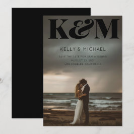 Reserve A Data Bold Monograma Black Inicials Fotografia Moderna C