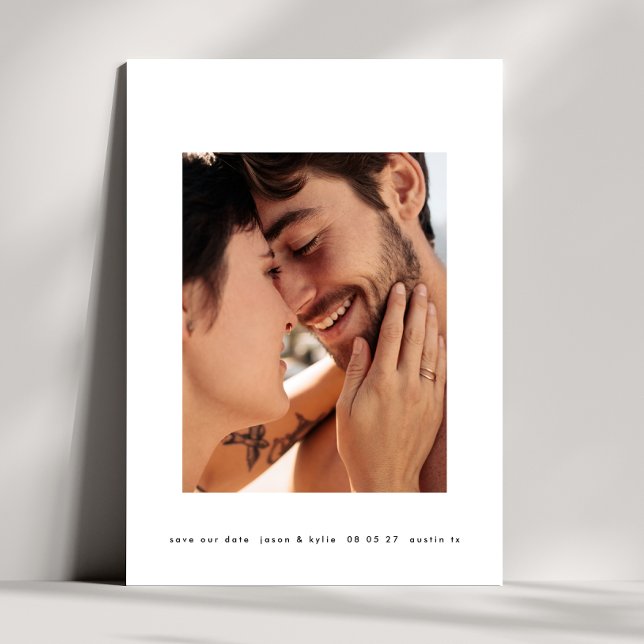 Reserve A Data bold quadro simples texto mínimo 2 foto (Criador carregado)