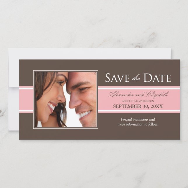 Reserve A Data Bold Stripe Salvar a Data (chocolate/rosa) (Frente)