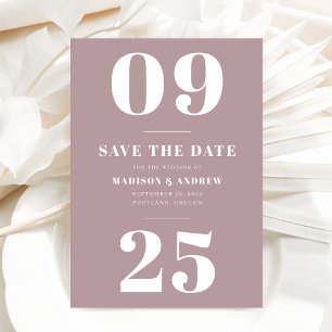 Reserve A Data Bold Typografia Mauve Purple Salvar a Data