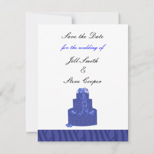 Reserve A Data Bolo de Casamento Azul Royal Save the Date
