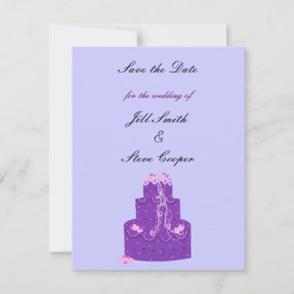 Reserve A Data Bolo de Casamento Roxo Salve a Data
