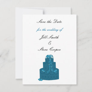 Reserve A Data Bolo de Casamento Teal Salve a Data