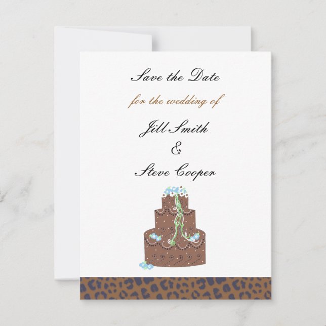 Reserve A Data Bolo de Chocolate Salvar a Data (Frente)