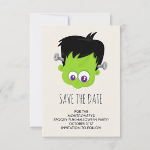 Reserve A Data Bonito monstro verde Frankenstein no Halloween