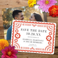 Bonito Papel Picado Foto Quente Casamento Vermelho