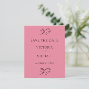 Reserve A Data Bonito Pink Modern Desloca Casamento Minimalista