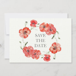 Reserve A Data Bonito Red Poppies floral guarde as datas