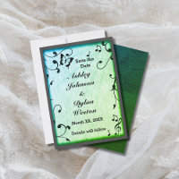 Borboleta de Música Folhas Madeira Verde Casamento