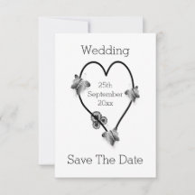 Borboletas De Coração Preto E Branco Salvem A Data