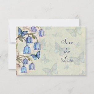 Reserve A Data Borboletas de Mola de Primavera Floral de Blue Bel