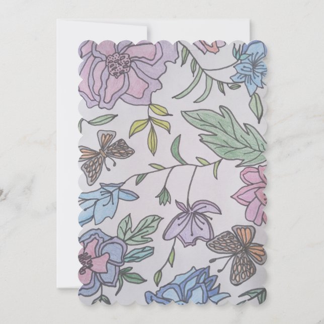 Reserve A Data Borboletas e Flores  (Verso)