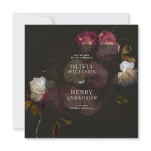 Bordô Escuro Floral Sombrio Preto Elegante Românti