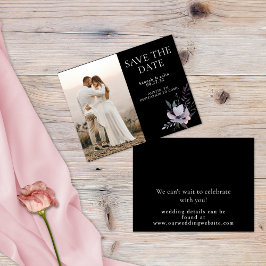 Reserve A Data Borgonha Preta Floral Escuro Elegante Salve a Data