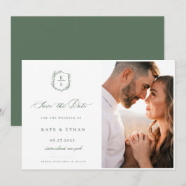 Reserve A Data Botânica Crest Sage Monograma Foto de Casamento