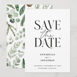 Reserve A Data Botânica moderna em aquarela elegante não fotográf