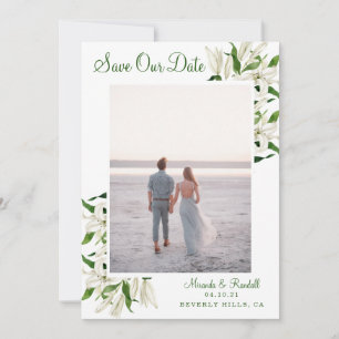 Reserve A Data Botânica Moderna Foto com quadro White Lily