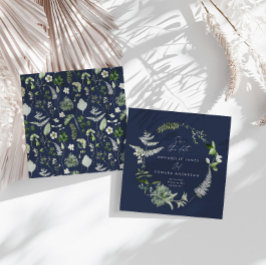 Reserve A Data Botânica Personalizada para Casamento Floral Azul