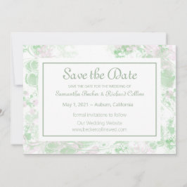 Reserve A Data Botânica Verde e Rosa-Cria