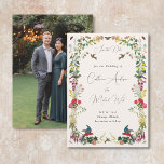 Reserve A Data Botanical Vintage Hummingbird Garden Wedding<br><div class="desc">Set the tone for your spring wedding, summer wedding or garden wedding with this colorful botanical save the date invitation template, featuring a collage-art frame made of vintage illustrations, there's plants, flowers, hummingbirds, butterflies, birds, bugs and foliage assembled to form a botanical frame. This is an editable floral invitation template,...</div>