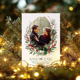 Reserve A Data Botanical Winter Berries Greenery Wedding