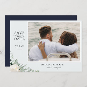 Reserve A Data Botânico Elegante Guarde A Placa De Data